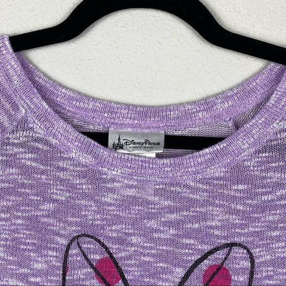 Disney Parks Minnie Mouse Sunglasses Heathered Purple Long Sleeve Knit Top XS - Picture 4 of 6